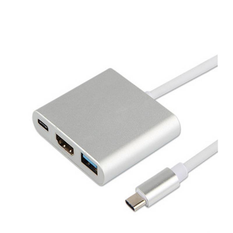 Adaptateur de concentrateur USB Type C TO HDMI + USB 3.0 + Type C