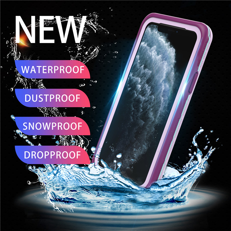 Coque Iphone 11 Pro Case Lifeproof plage preuve téléphone étui étanche iphone pro (violet) avec la couverture arrière de couleur unie
