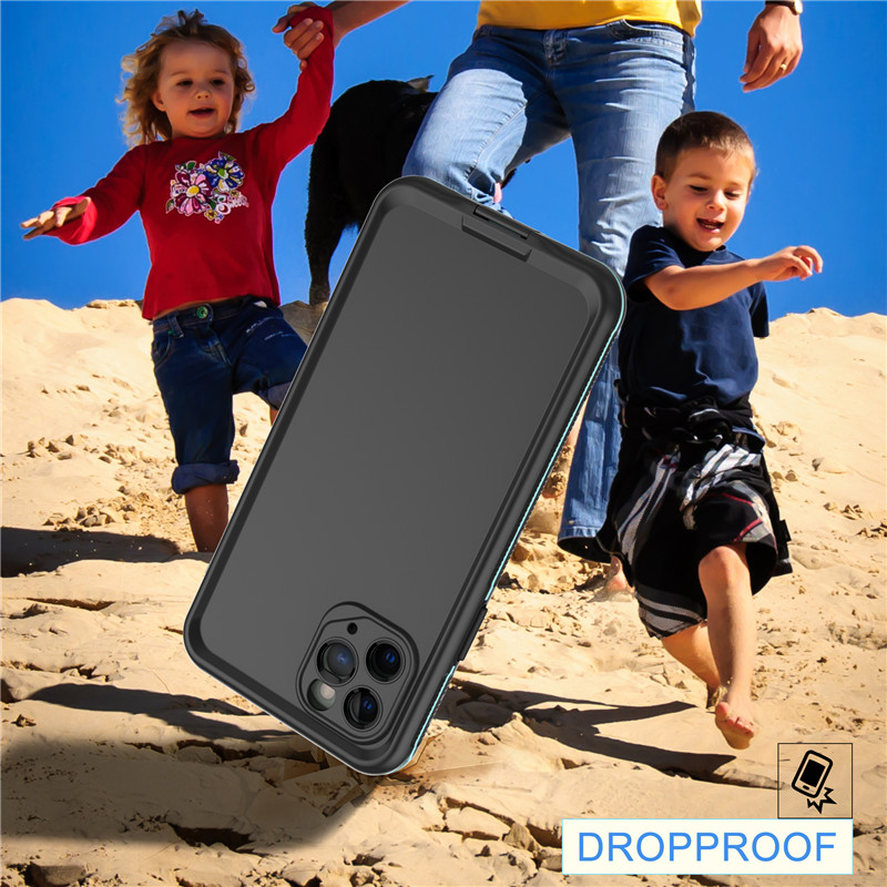 Accessoires étanches pour téléphone portable sac résistant à l'eau pour téléphone étui submersible pour iphone 11 pro (bleu) avec la couverture arrière de couleur solide