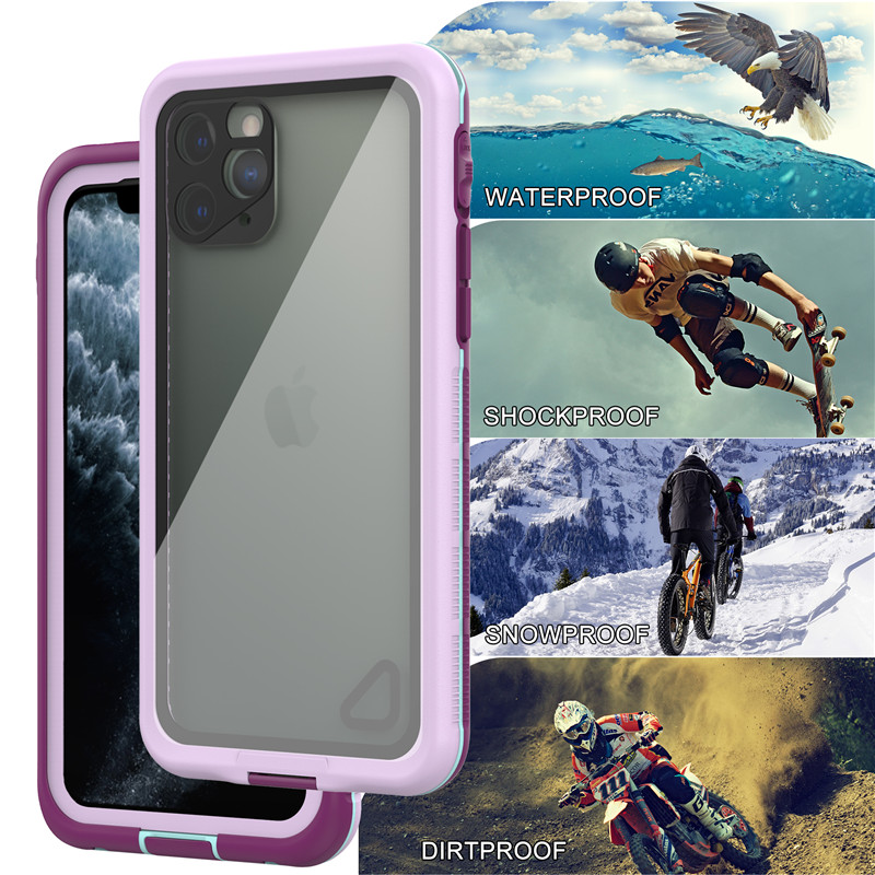 Best Waterproof Shell protection Kit for iphone 11 pro (violet), with transparent background