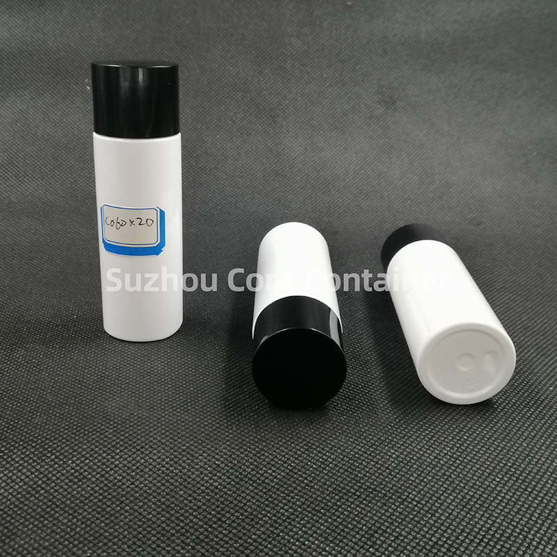 Bouteille de maquillage en plastique PET de 20 mm de taille cou, avec couvercle rotatif