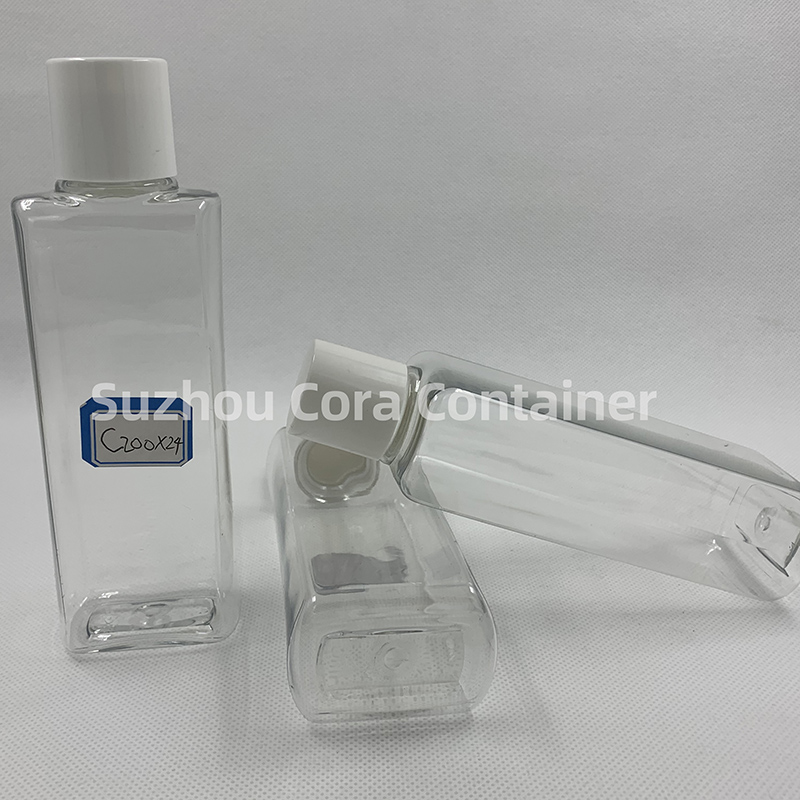 Bouteille de maquillage en plastique PET de la taille du cou de 200ml, avec couvercle rotatif