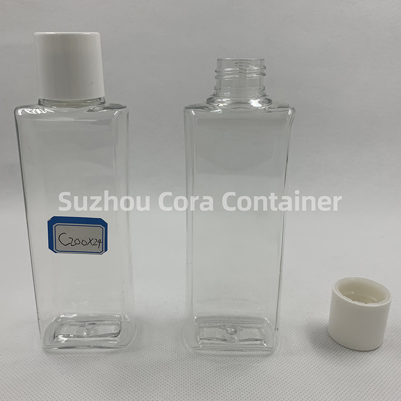 Bouteille de maquillage en plastique PET de la taille du cou de 200ml, avec couvercle rotatif