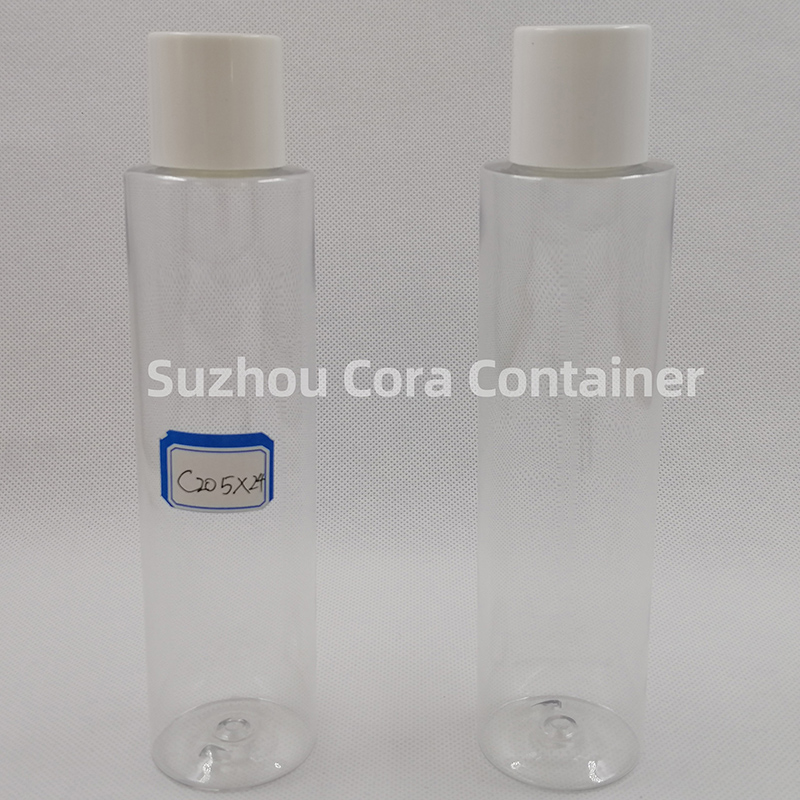 Bouteille de maquillage en plastique PET de la taille du cou de 205ml, avec couvercle rotatif