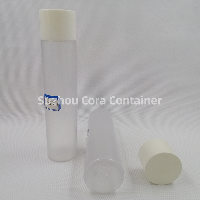 Bouteille de maquillage en plastique PET de la taille du cou de 215ml, avec couvercle rotatif