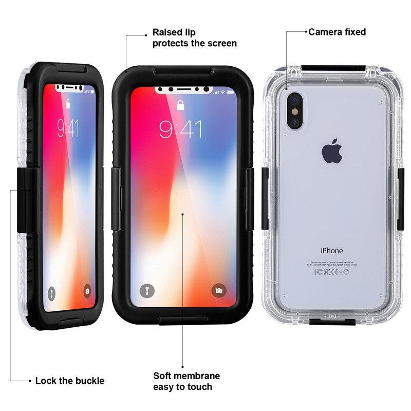 Etui étanche téléphone mobile iphone XS étui étanche étui iphone antichoc pas cher (Noir)