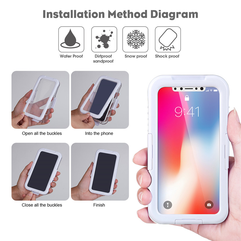 Étui étanche à l'eau et aux chocs pour iphone près de moi sous la caméra de téléphone pour iphone XS White)