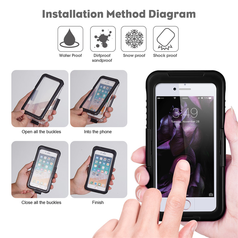 Un nouveau boîtier Iphone 8 plus neige iPhone meilleur boîtier waterwood 8 plus noir