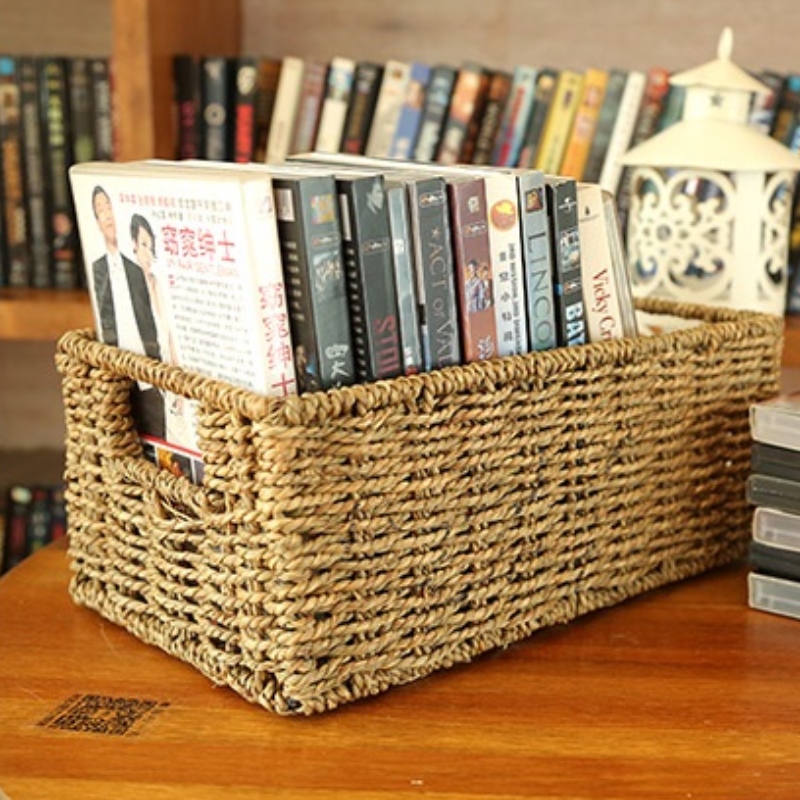 Panier de rangement pour chambre Seagrass avec doublure