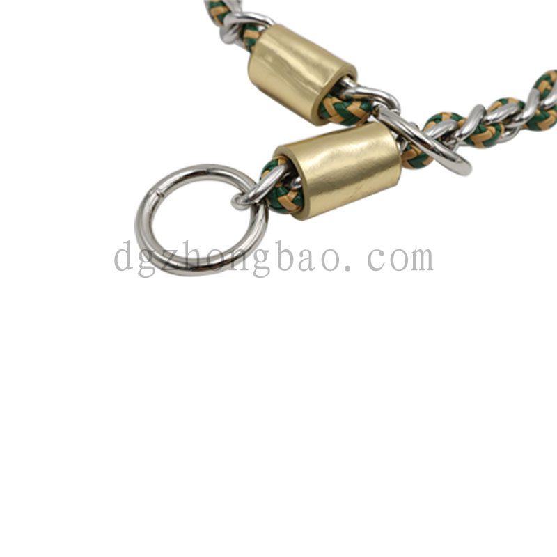 Corde en cuir à travers la chaîne collier de corde de traction résistant à l'abrasion pour animaux de compagnie