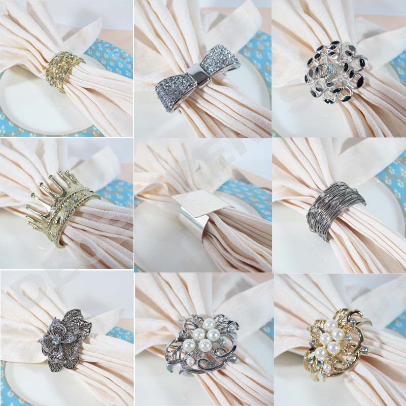 Rond de serviette en métal de variété attrayante et durable