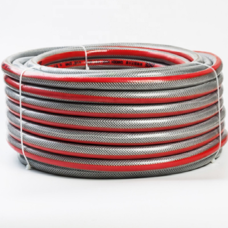 Pas d'odeur de bonne qualité coloré fibre flexible tressé renforcer le tuyau de jardin en plastique PVC