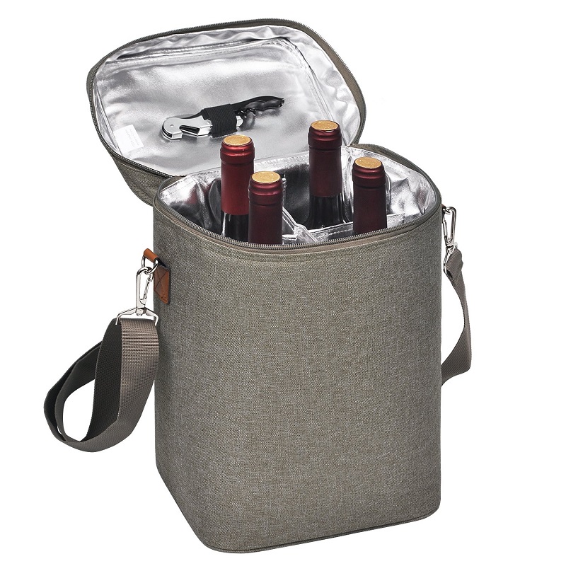 SGC31 Portable 4 bouteilles de transporteur de vin sac fourre-tout Étanche En Aluminium En Aluminium Isolé Fourre-Tout Pique-Nique Déjeuner Sac En Plein Air Protecteur De Vin Refroidisseur Sacs pour Bouteilles