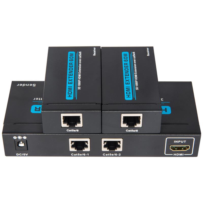 Répartiteur UTP HDMI 1x2 2 ports sur Cat5e / 6 simple avec 2 récepteurs jusqu'à 60m