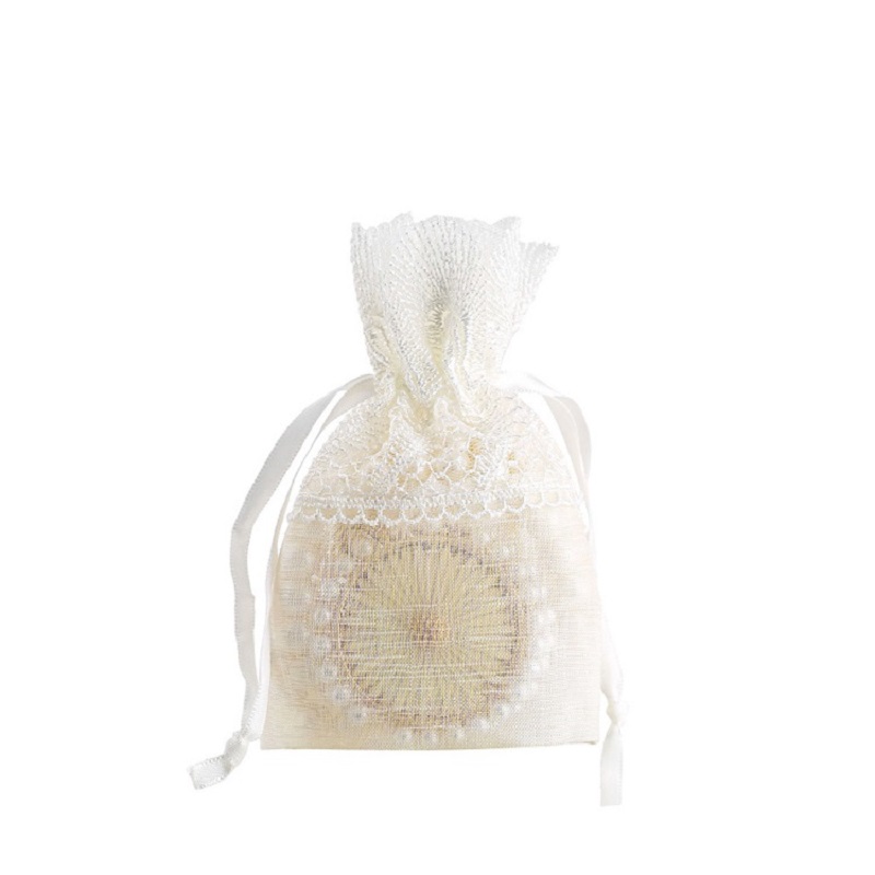 SGS55 Mini Sacs De Cadeau De Mariage Bijoux Bonbons Emballage Sac À Cordon Pochette Sacs Transparents Logo Personnalisé