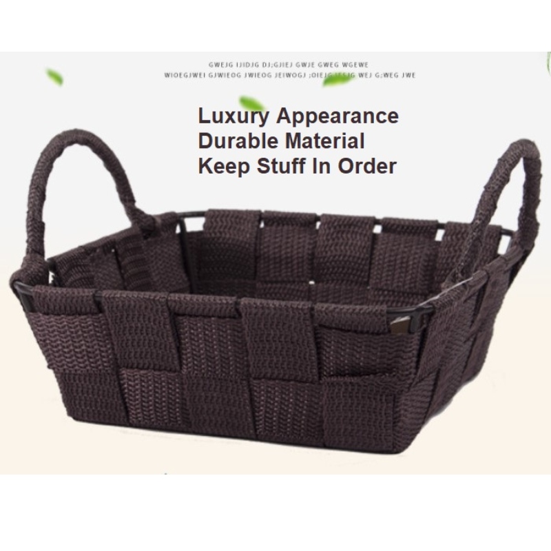 Panier en tissu tissé à la main en polypropylène-