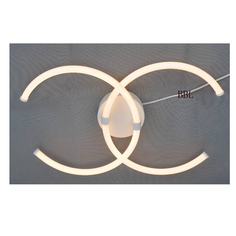 Plafonnier LED avec tube acrylique double C plus grand