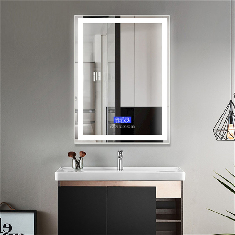 Miroir intelligent de salle de bains à del à paroi verticale avec Haut - parleur Bluetooth