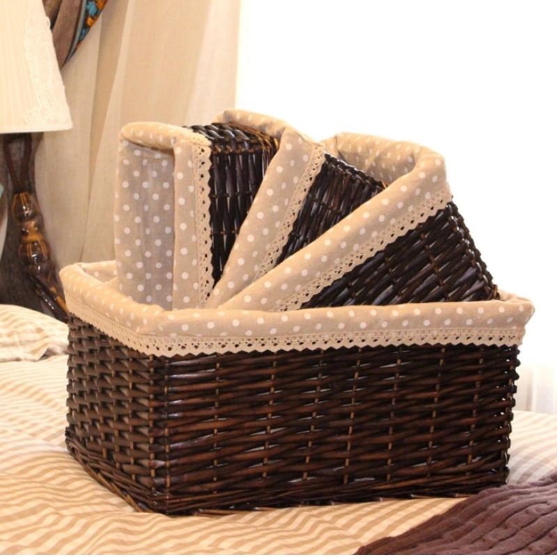 Lot de 3 paniers en osier