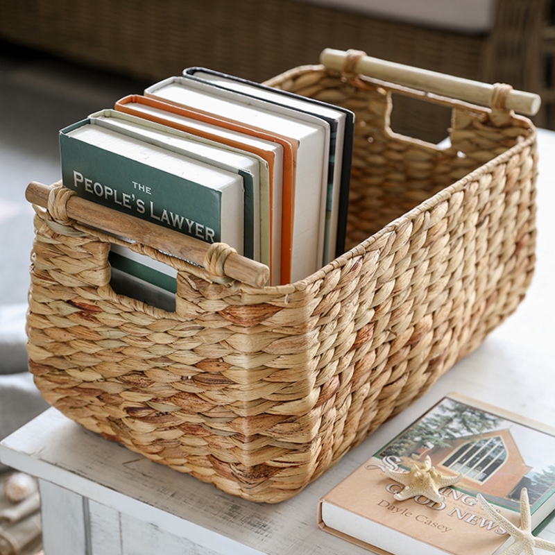 Ensemble de 3 paniers de rangement en jacinthe d'eau