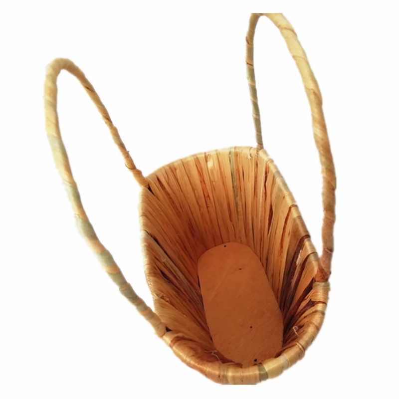 Panier floral en paille avec poignée