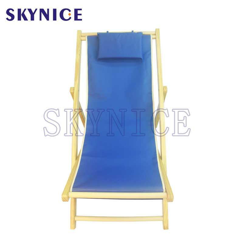 Chaise de plage pliable en bois réglable