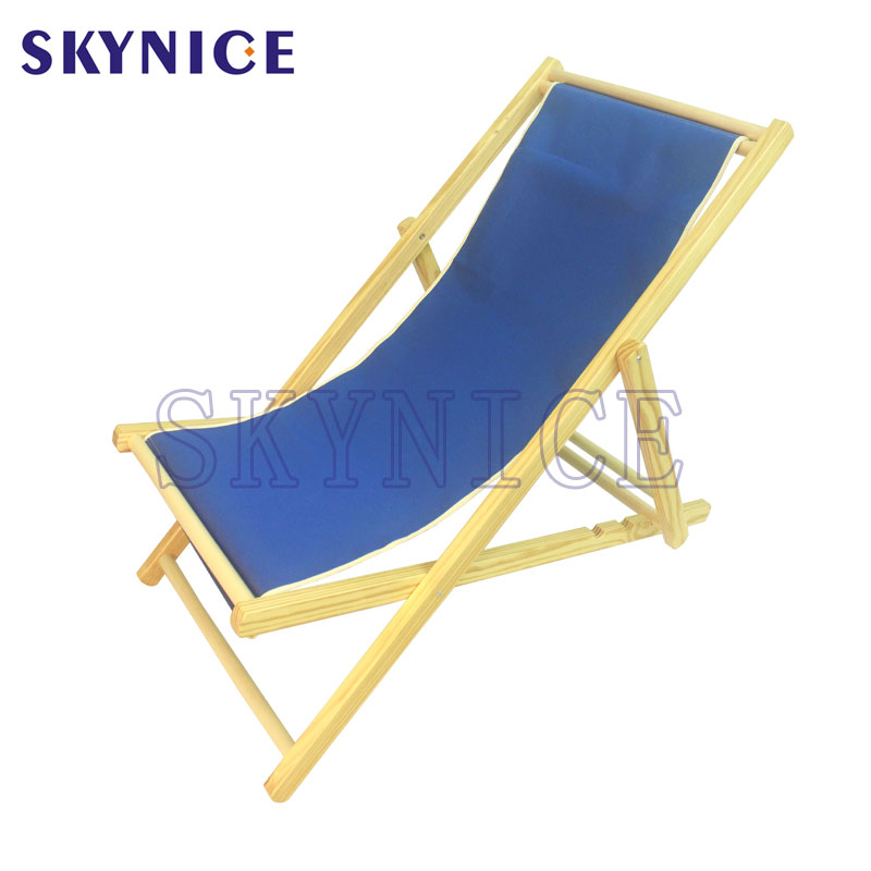 Chaise longue de plage pliante en bois