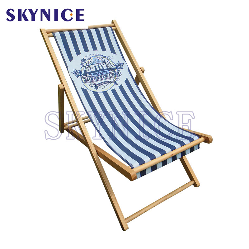 Chaise de plage pliable en bois adaptable