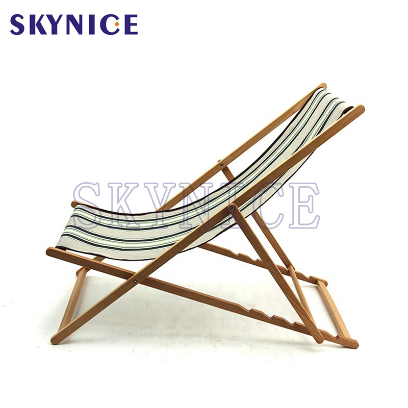 Chaise de plage en bois pliable