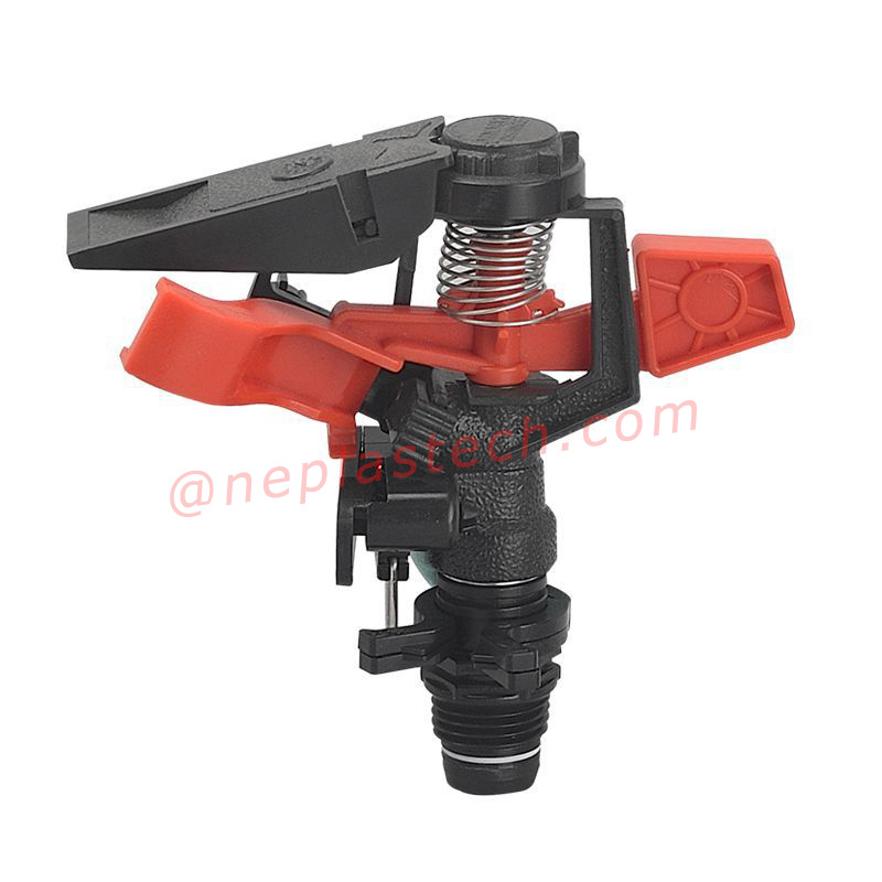 gicleurs d'impulsion de terres agricoles en pelouse de jardin en plastique à angle réglable et à jet réglable