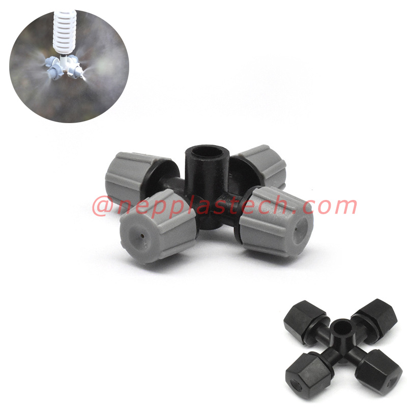 Pulvérisateur à pulvérisation croisée Refroidissement et humidification à effet de serre brumisateurs Économie d'eau Irrigation Micro brouillard