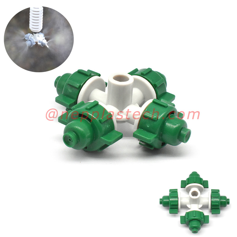 Pulvérisateur à pulvérisation croisée Refroidissement et humidification à effet de serre brumisateurs Économie d'eau Irrigation Micro brouillard