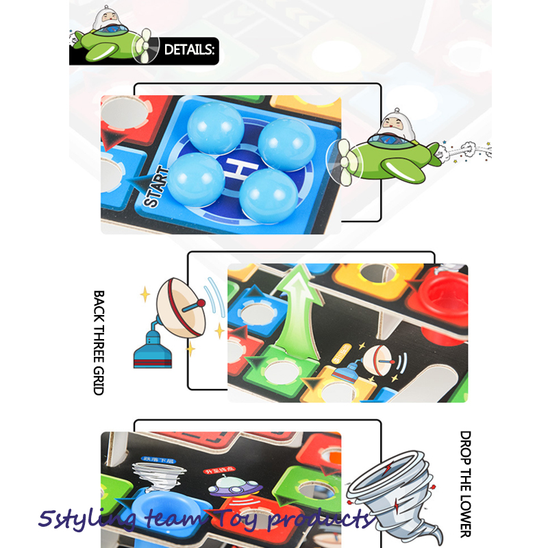 Puzzle pour enfants 3D tridimensionnel volant d'échecs table top jeu jouet assemblage échelle de serpent 3 couches et distribution de jouets d'échecs