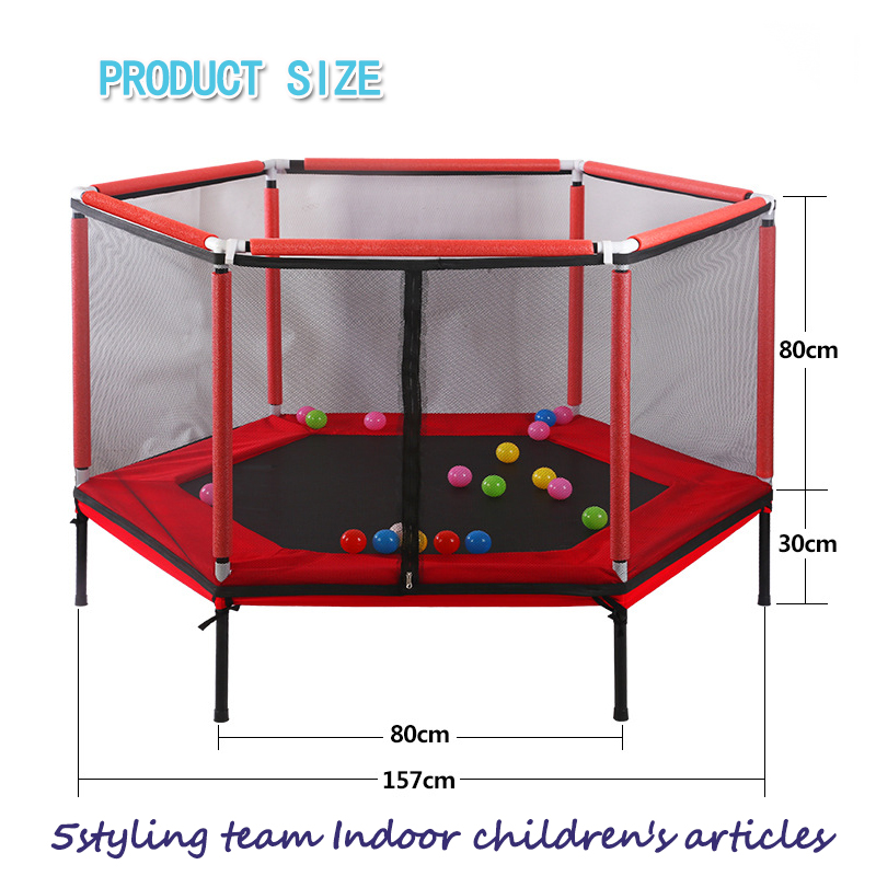 Trampoline maison pour enfants trampoline parent enfant jeux interactifs fitness trampoline avec filet de sécurité barrière de soins pour bébé