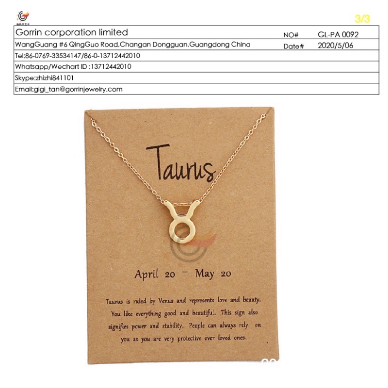 Carte collier GL-PA0092