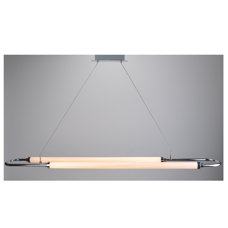 Suspension LED avec corps de lampe ovale et tube acrylique