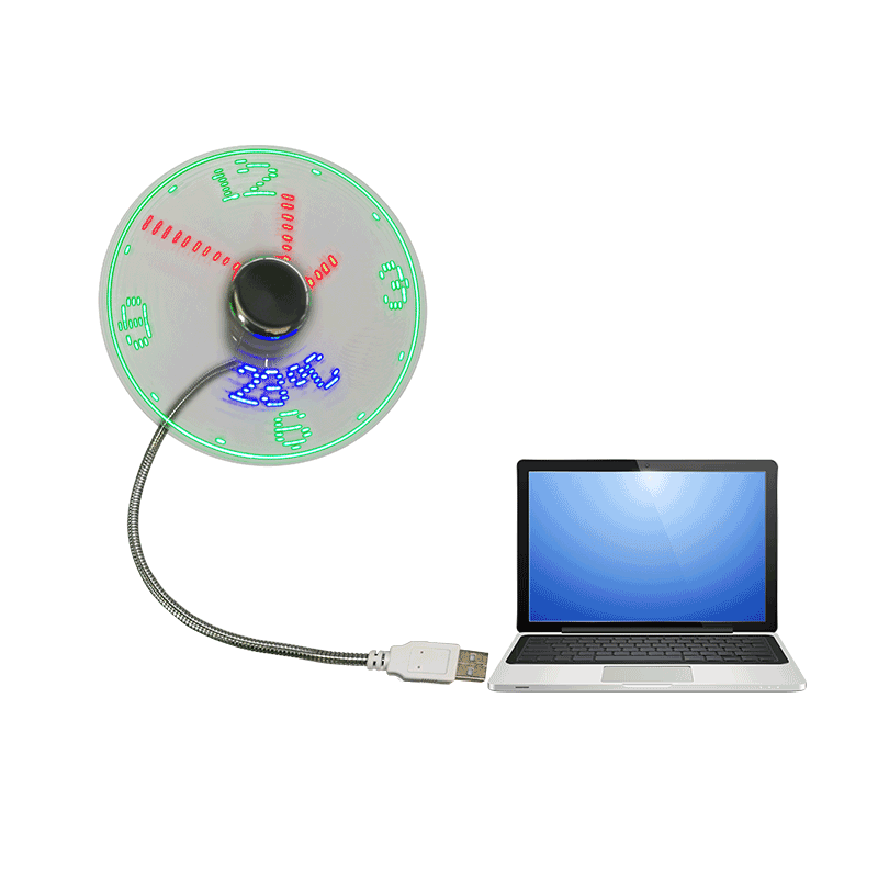 Mini ventilateur USB avec ventilateur cadeau d'horloge LED (DS02)