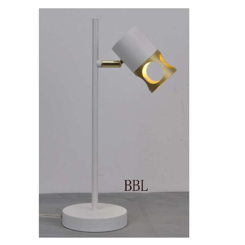 Lampe de table moderne, blanc + or