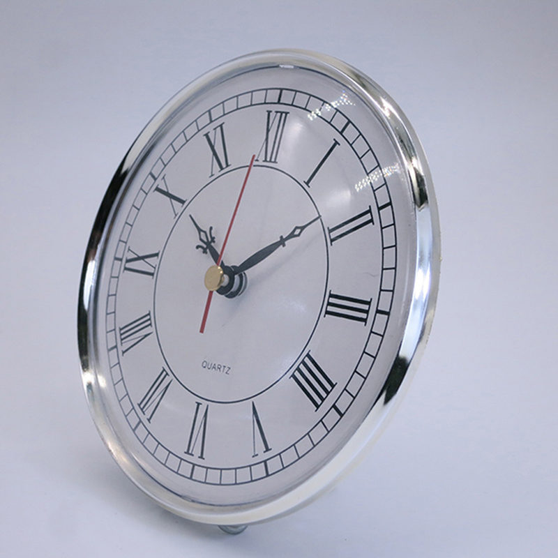 Horloge murale circulaire en argent pur de 130 mm