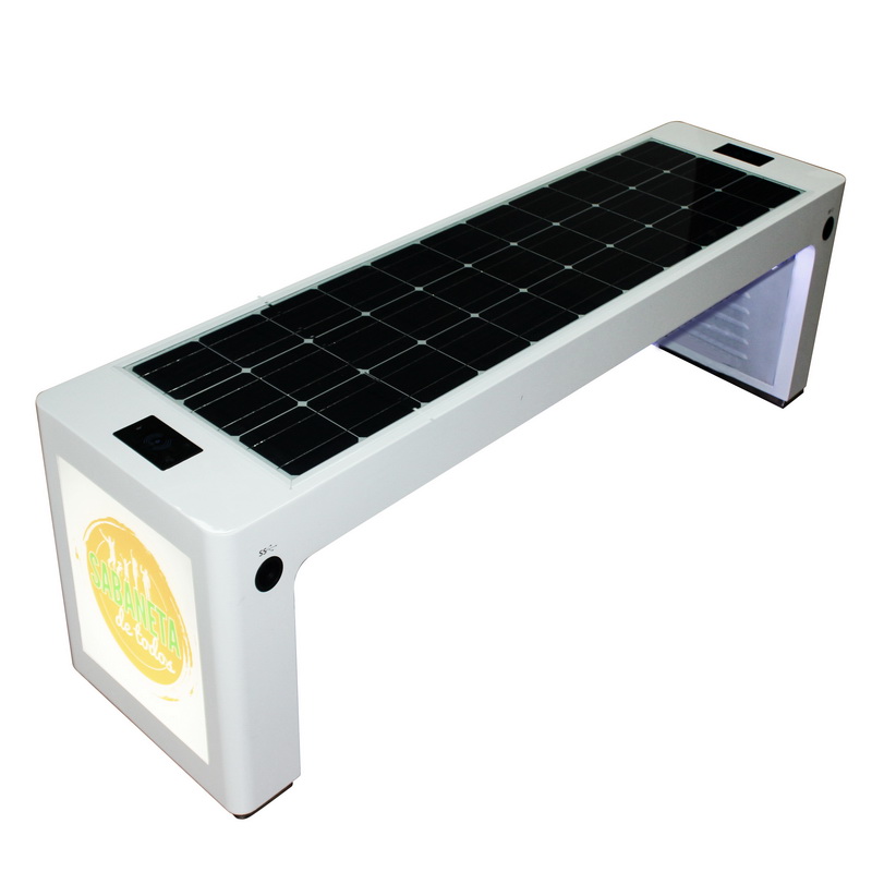Meilleur design blanc couleur énergie solaire mobile charge WiFi Hotpot Banc de jardin intelligent