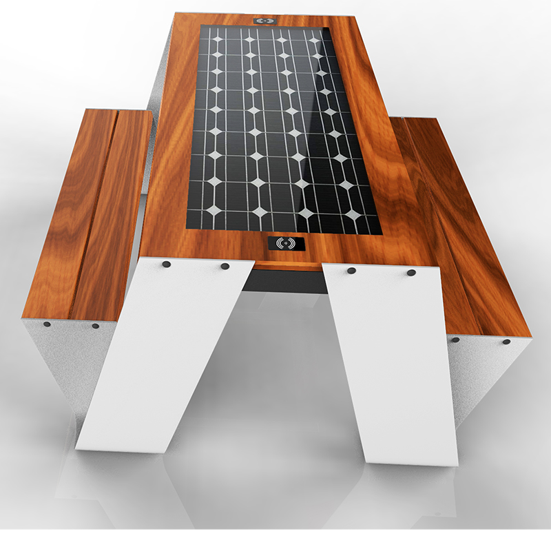 Tableau de panneau futé actionné solaire solaire de meubles de rue de chargeur de téléphone d'USB