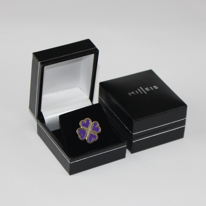 Article V-07S Boîte en papier carrée en similicuir plastique pour diamètre 25-30 mm pièce de monnaie, insigne, bague, etc. mm. 46 * 53 * 32, pèse environ 35g