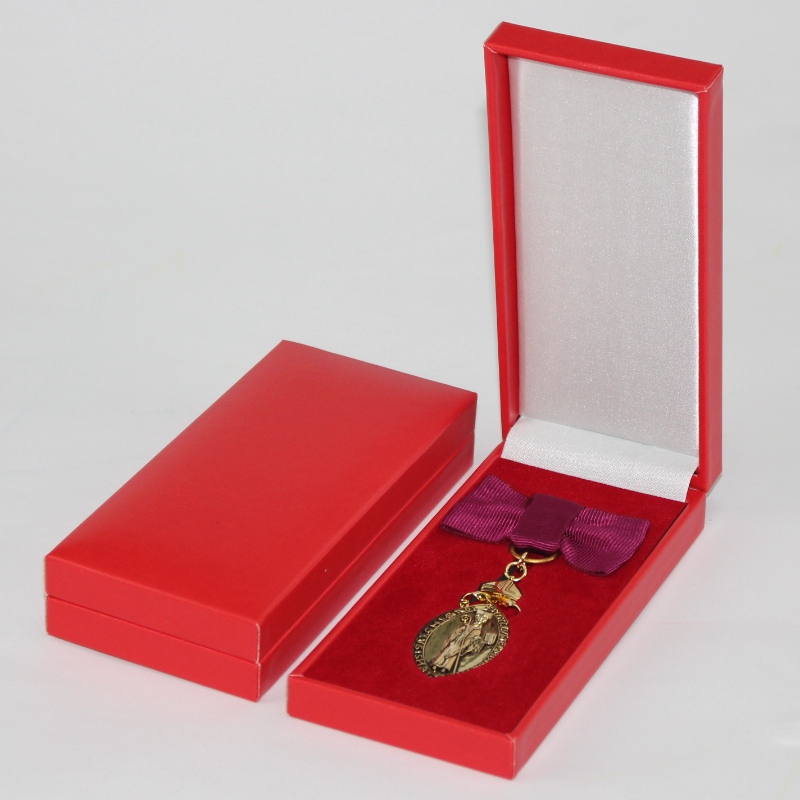 Article Boîte en papier en similicuir rectangle V-10L pour médaille et badge 50 * 120 mm, etc. mm. 69 * 148 * 30, poids environ 98g