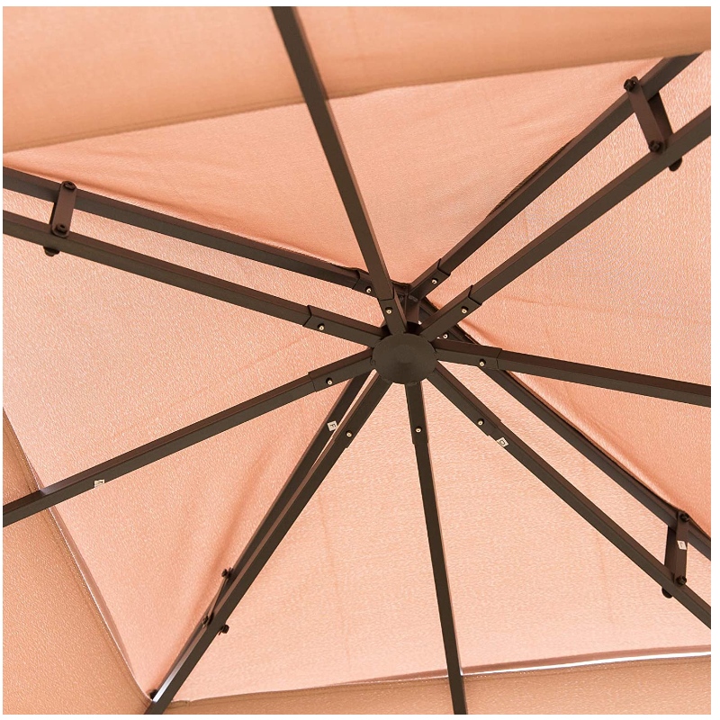 Tente extérieure de rectangle de tissu en acier de gazebo avec le rideau en maille