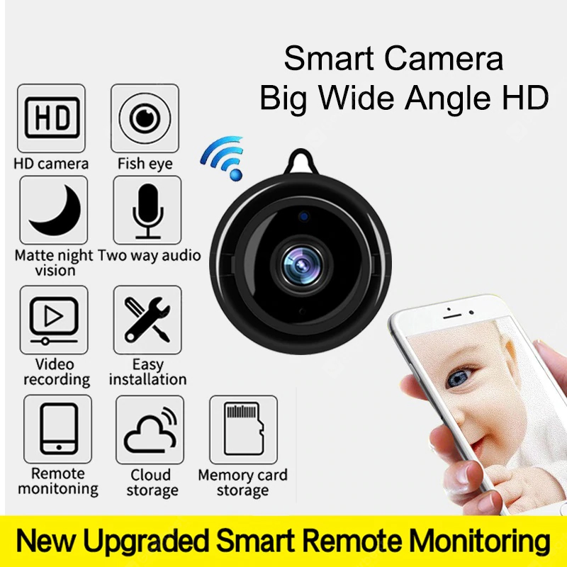 Caméra de surveillance vidéo Vision nocturne sans fil Caméras IP de sécurité à domicile intelligentes Détection de mouvement - Caméra