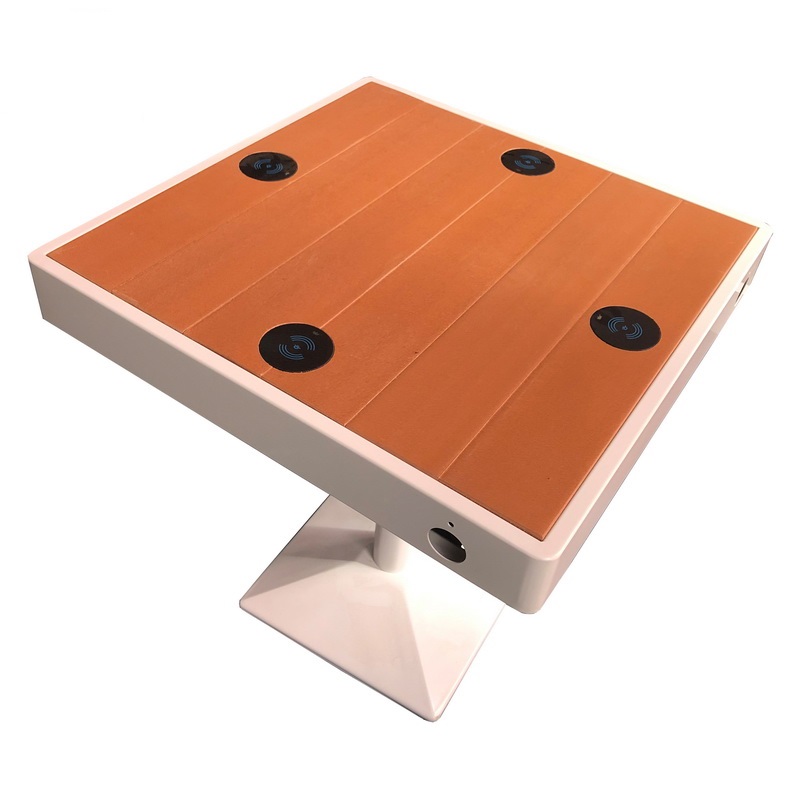 Table intelligente de Wifi de couleur en bois d'acier inoxydable avec le chargeur d'USB