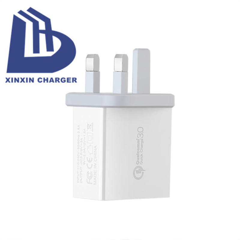 Chargeur rapide UK Plug Chargeur mural USB pour iPhone UK Plug QC3.0 Chargeur de voyage USB