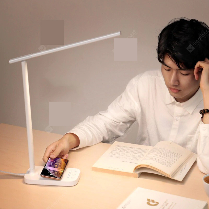 Baseus ACLT-B02 Lampe de bureau LED pliable 2 en 1 avec chargeur sans fil Étudiant Enfants Lecture Apprentissage Lampe de table (Produit de l'écosystème Xiaomi) - Blanc