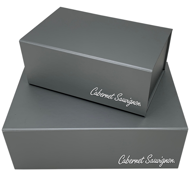 Coffret - cadeau personnalisé pliant gris