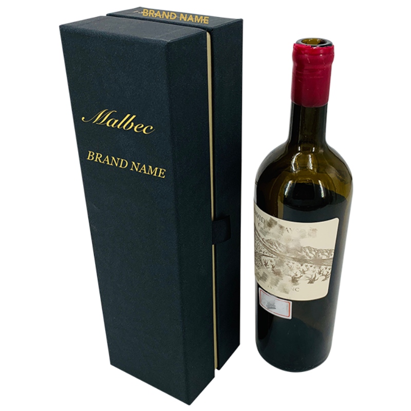 Boîte d'emballage de vin personnalisée de luxe avec EVA noir à l'intérieur